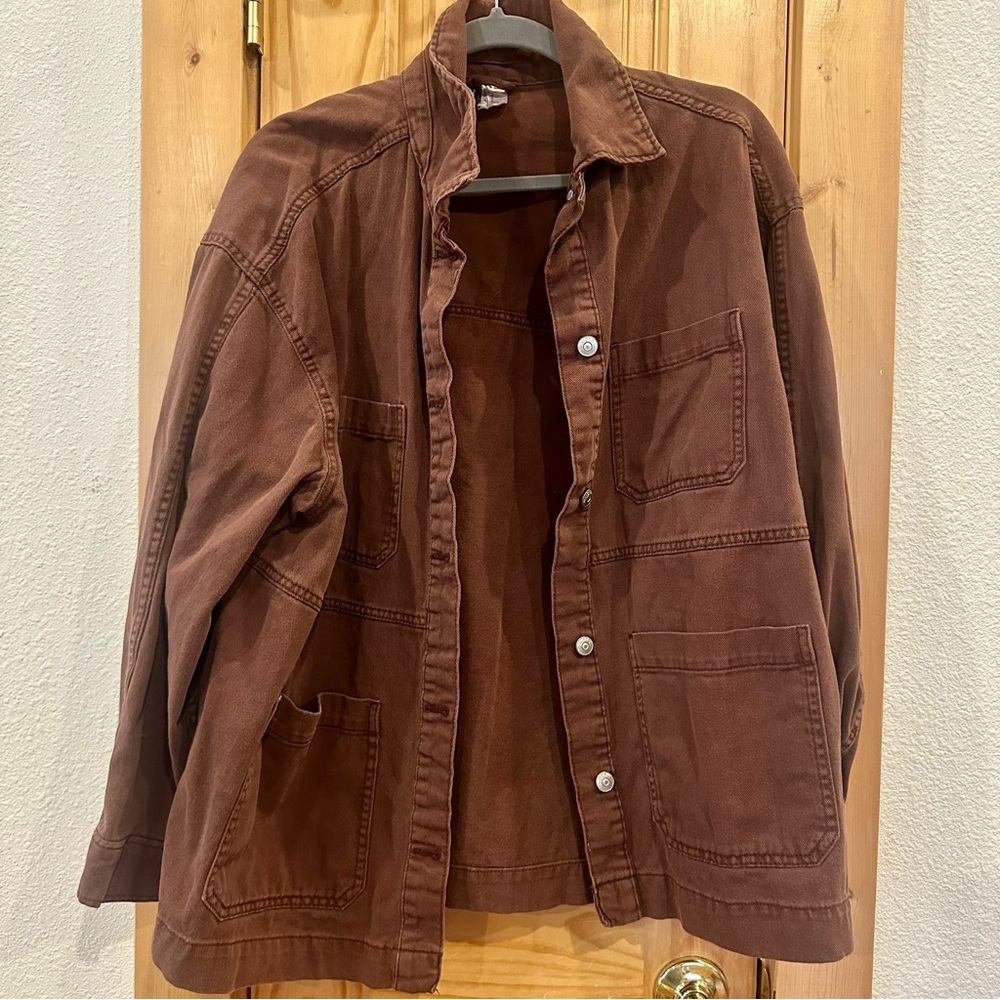 H&M Divided Brown Shirt Jacket Medium M